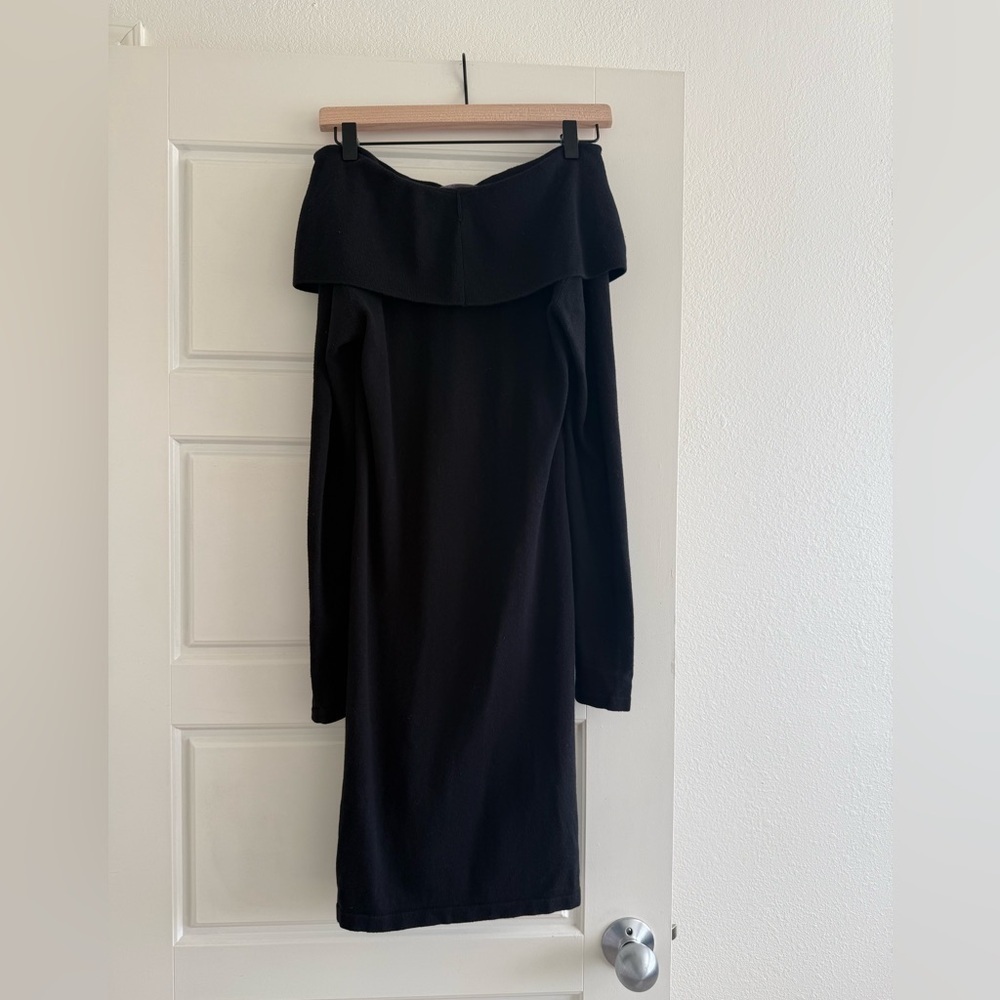 525 America Black Off the Shoulder Midi Dress Size S - Picture 2 of 4